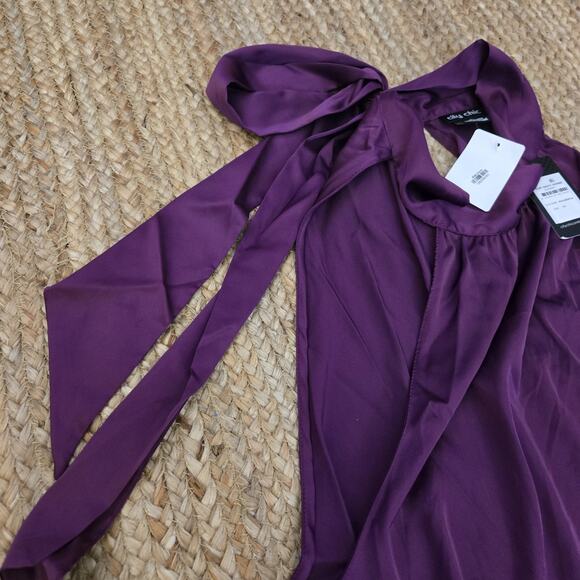 NEW CITY CHIC TOP SEXY SHINE Magenta Purple Open Shoulder Blouse Size‎ XL - Picture 2 of 5